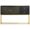 vidaXL Μπουφές Μαύρος/Χρυσός 120 x 30 x 75 εκ. από Μασίφ Ξύλο Μάνγκο