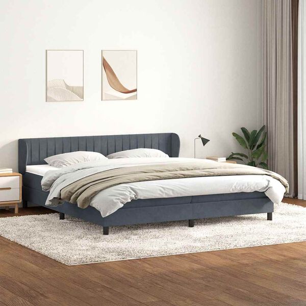 vidaXL Box Spring &Kappa;&rho;&epsilon;&beta;ά&tau;&iota; &mu;&epsilon; &sigma;&tau;&rho;ώ&mu;&alpha;&tau;&alpha; &Sigma;&kappa;&omicron;ύ&rho;&omicron; &gamma;&kappa;&rho;&iota; 180x210 cm Velvet