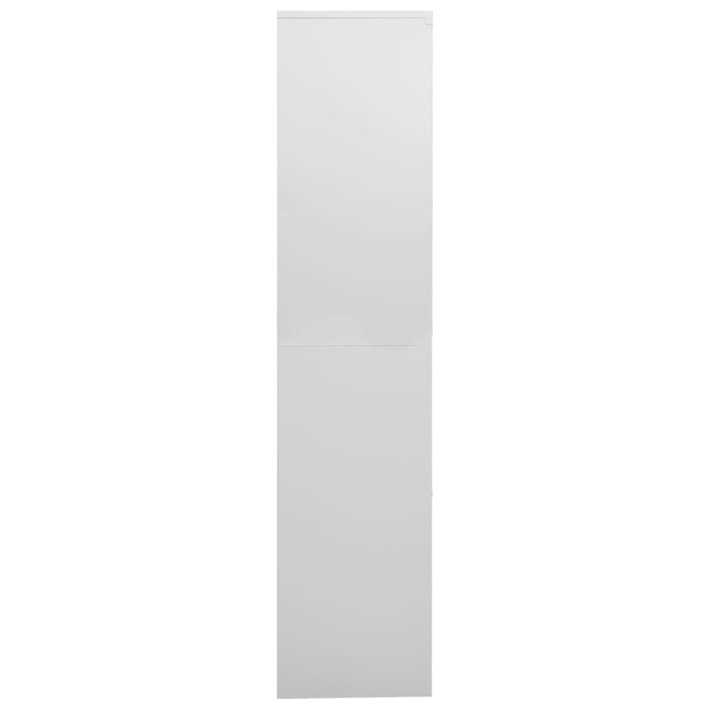 vidaXL Ντουλάπα Γραφείου Ανοιχτό Γκρι 90x40x180 εκ Ατσάλι/Ψημένο Γυαλί
