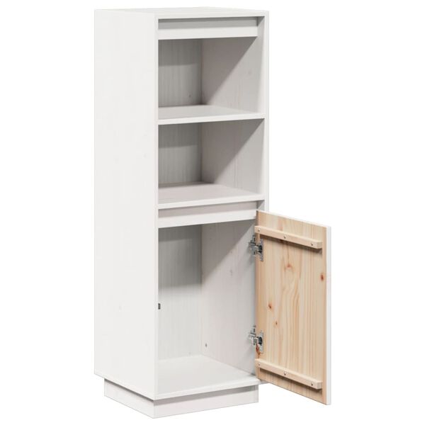 vidaXL Ντουλάπι Ψηλό Λευκό 37 x 34 x 110 εκ. από Μασίφ Ξύλο Πεύκου