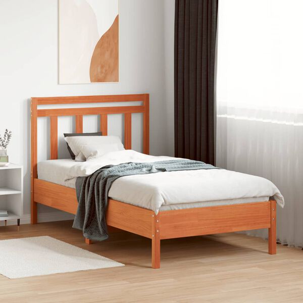 vidaXL Κεφαλάρι Καφέ Κεριού 100 εκ. από Μασίφ Ξύλο Πεύκου