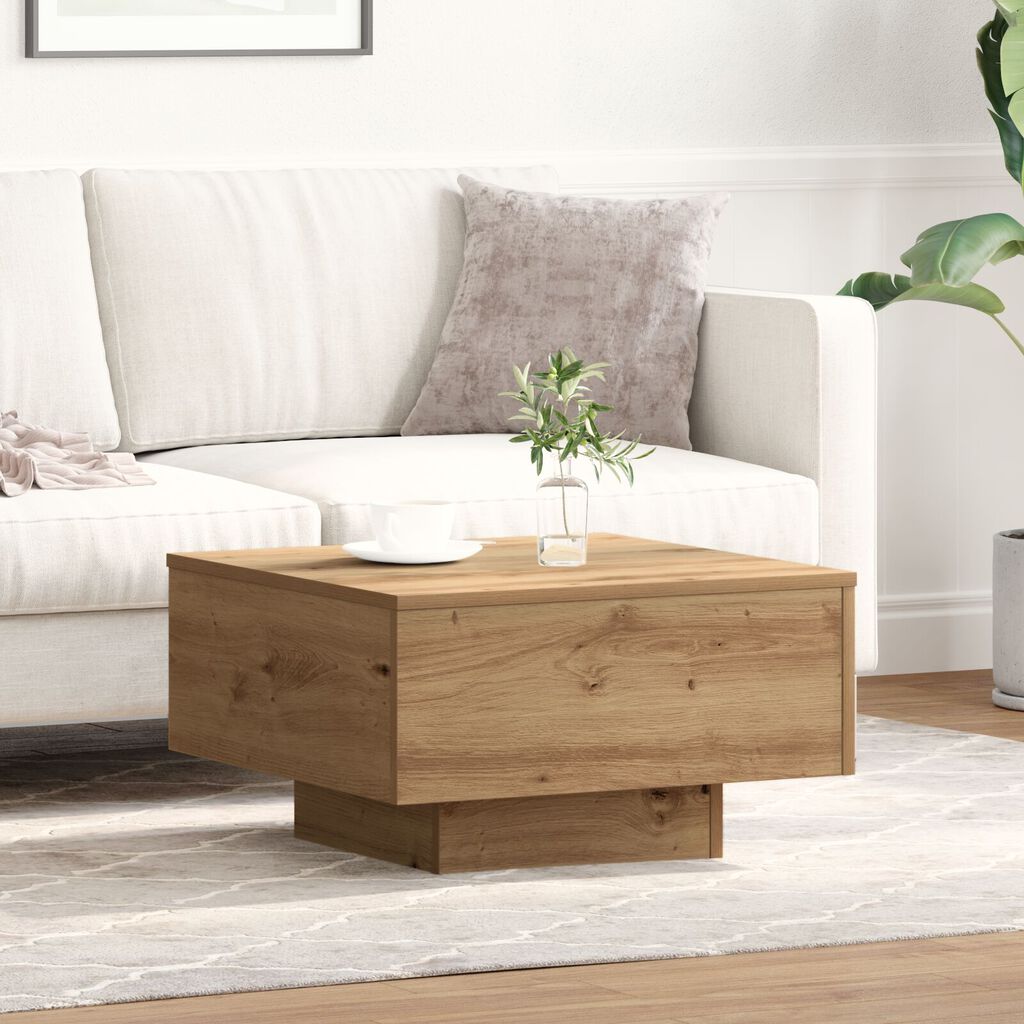vidaXL Τραπέζι Σαλονιού Artisian από Δρυό 55x55x31 εκ. Φτιαγμένο από ξύλο