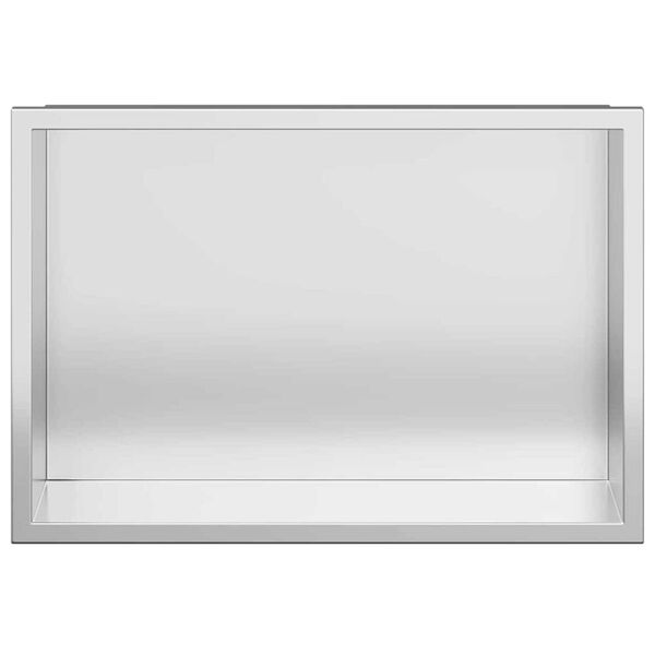 vidaXL Νίτσα Μπάνιου Ασημί 30 x 20 x 9.5 εκ. Ανοξείδωτο ατσάλι