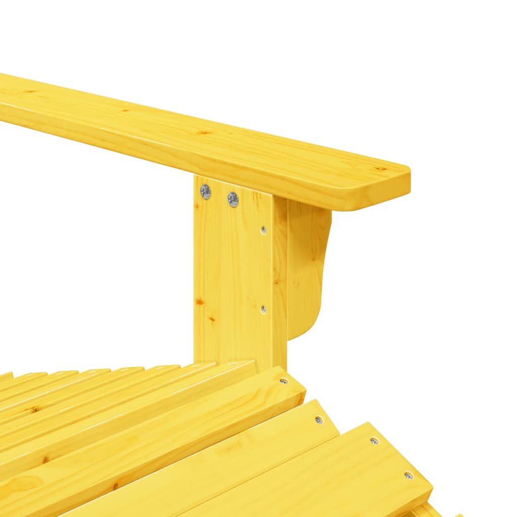 vidaXL Καρέκλα Adirondack με Υποπόδιο Κίτρινο από Ξύλο Ελάτης