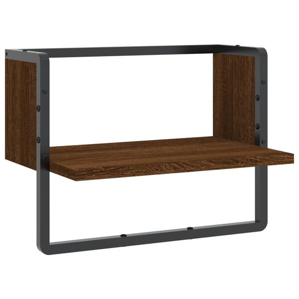 vidaXL Ράφι Τοίχου με Μπάρα Καφέ Δρυς 40 x 25 x 30 εκ.