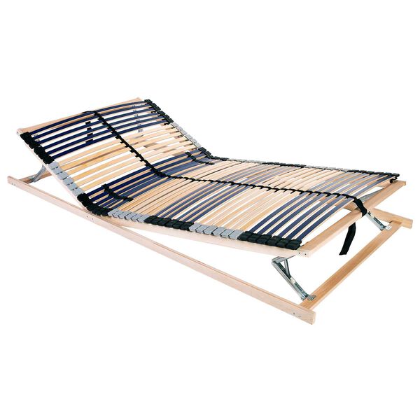 vidaXL Βάση κρεβατιού με λάμες Καφέ 100 x 190 cm Στερεό Ξύλο Μηλιάς