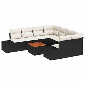 vidaXL &Sigma;&epsilon;&tau; &Kappa;&alpha;&nu;&alpha;&pi;έ &Kappa;ή&pi;&omicron;&upsilon; &mu;&epsilon; &mu;&alpha;&xi;&iota;&lambda;ά&rho;&iota; 9 pcs &Mu;&alpha;ύ&rho;&omicron; &sigma;&upsilon;&nu;&theta;&epsilon;&tau;&iota;&kappa;ό &rho;&alpha;&tau;ά&nu;