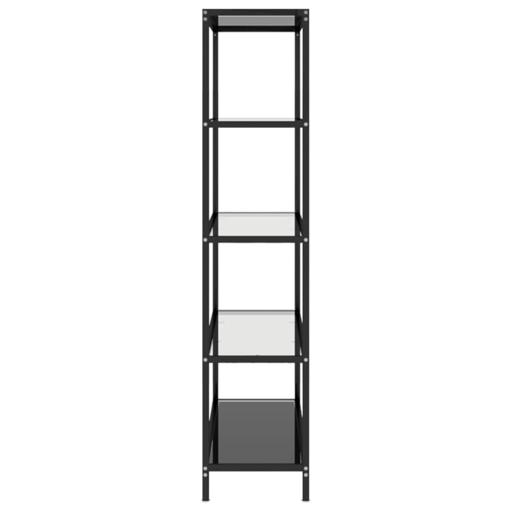 vidaXL Ράφι Μαύρο και Διαφανές 100 x 36 x 168 εκ. από Ψημένο Γυαλί