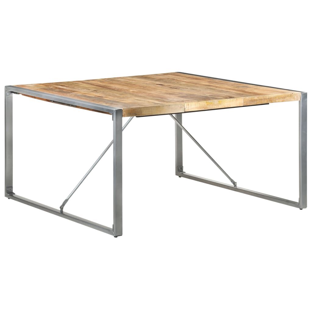 vidaXL Τραπεζαρία 140 x 140 x 75 εκ. από Ακατέργαστο Ξύλο Μάνγκο