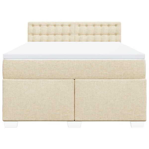 vidaXL &Kappa;&rho;&epsilon;&beta;ά&tau;&iota; Boxspring &mu;&epsilon; &Sigma;&tau;&rho;ώ&mu;&alpha; &Kappa;&rho;&epsilon;&mu; 140x190 &epsilon;&kappa;. &Upsilon;&phi;&alpha;&sigma;&mu;ά&tau;&iota;&nu;&omicron;