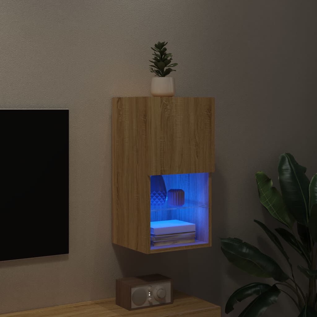vidaXL Έπιπλο Τηλεόρασης με LED Sonoma Δρυς 30,5x30x60 εκ.