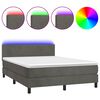 vidaXL &Kappa;&rho;&epsilon;&beta;ά&tau;&iota; Boxspring &mu;&epsilon; &Sigma;&tau;&rho;ώ&mu;&alpha; & LED &Sigma;&kappa;. &Gamma;&kappa;&rho;&iota; 140x190&epsilon;&kappa;. &Beta;&epsilon;&lambda;&omicron;ύ&delta;&iota;&nu;&omicron;