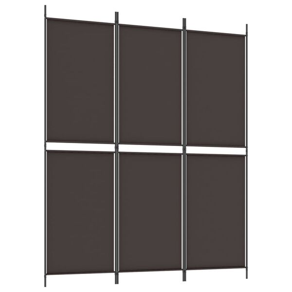 vidaXL Διαχωριστικό Δωματίου με 3 Πάνελ Καφέ 150x180 εκ. από Ύφασμα