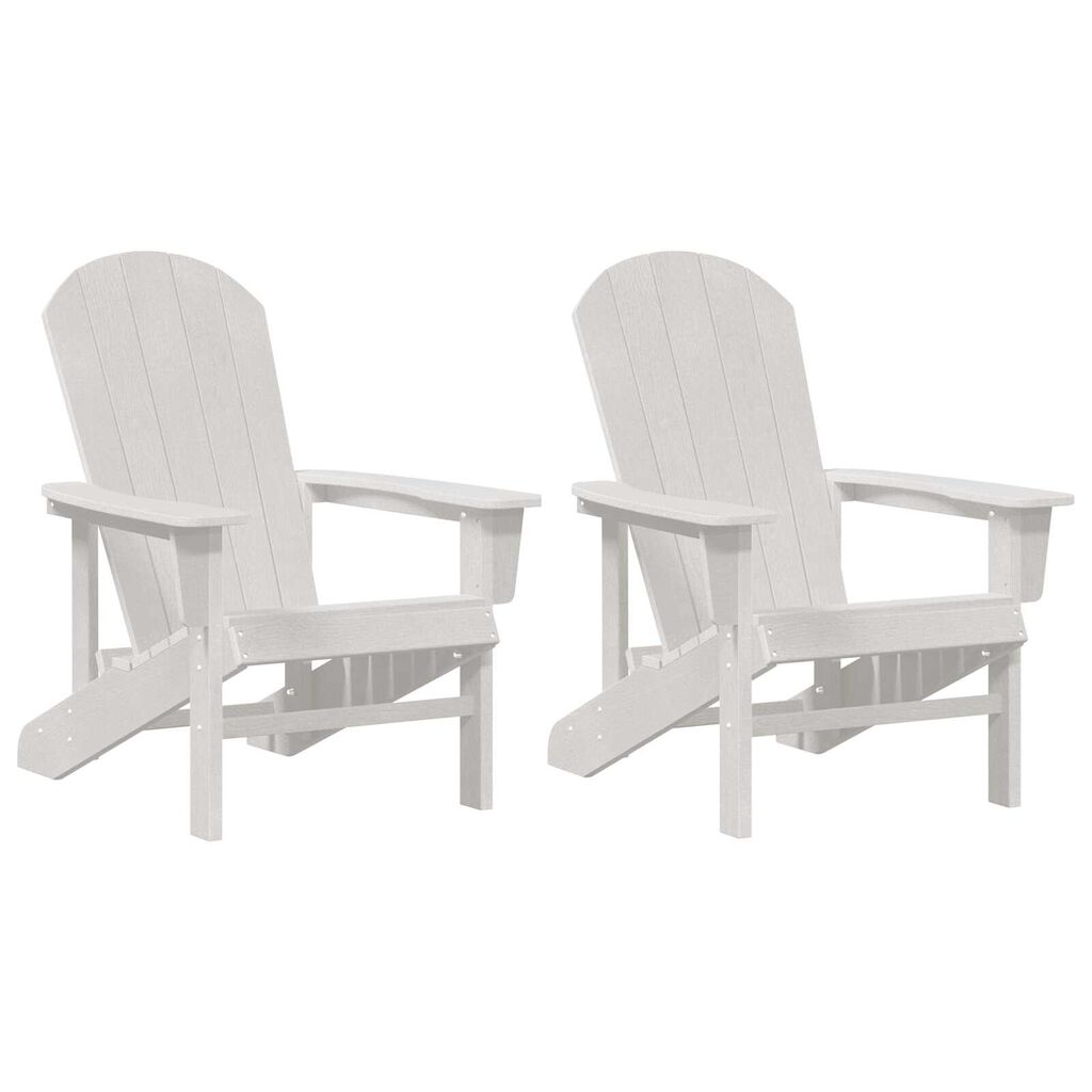 vidaXL Καρέκλες Adirondack 2 τμχ Λευκό 74x82x90 εκ HDPE