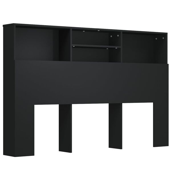 vidaXL Κεφαλάρι Με Αποθηκευτικό Χώρο Μαύρο 160 x 19 x 103,5 εκ.