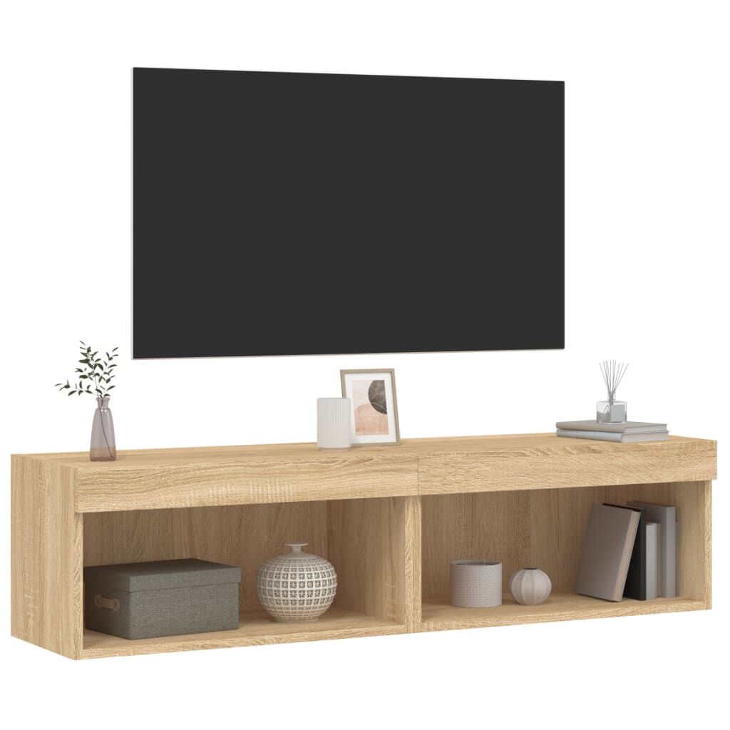 vidaXL Έπιπλα Τηλεόρασης με LED 2 τεμ. Sonoma Δρυς 60x30x30 εκ.
