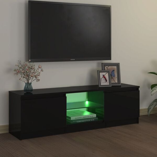 vidaXL Έπιπλο Τηλεόρασης με LED Μαύρο 120 x 30 x 36 εκ.