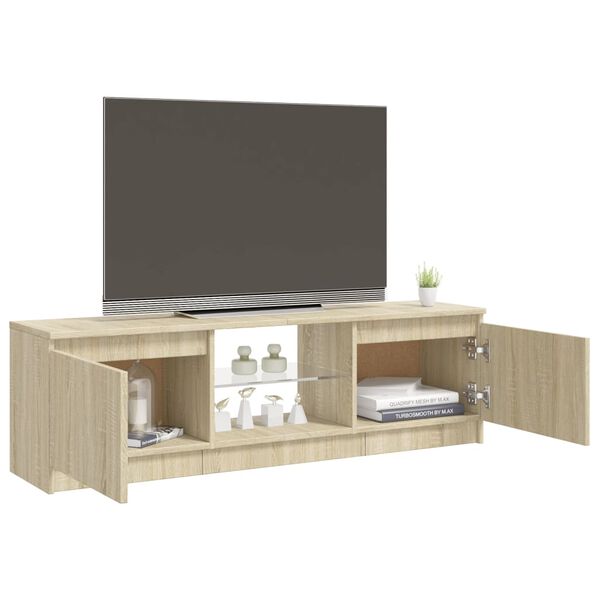 vidaXL Έπιπλο Τηλεόρασης με LED Sonoma Δρυς 120 x 30 x 36 εκ.