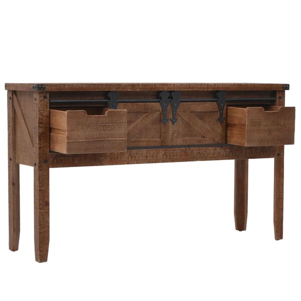 vidaXL Τραπέζι Κονσόλα Καφέ 131 x 35,5 x 75 εκ. από Μασίφ Ξύλο Ελάτης