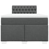 vidaXL Κρεβάτι Boxspring με Στρώμα Σκούρο Γκρι 120x190 εκ Υφασμάτινο