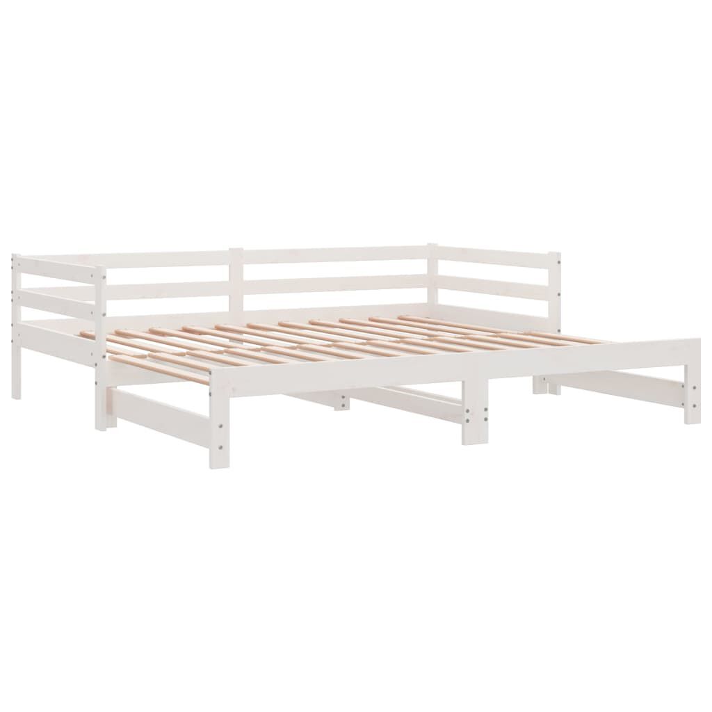 vidaXL Καναπές Κρεβάτι Λευκός 2 x (90 x 200) εκ. από Μασίφ Ξύλο Πεύκου
