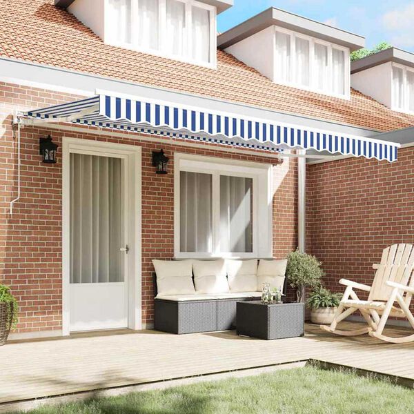 vidaXL Σκηνίτσα Αναδιπλούμενη Μπλε και άσπρο 400x200 cm ύφασμα
