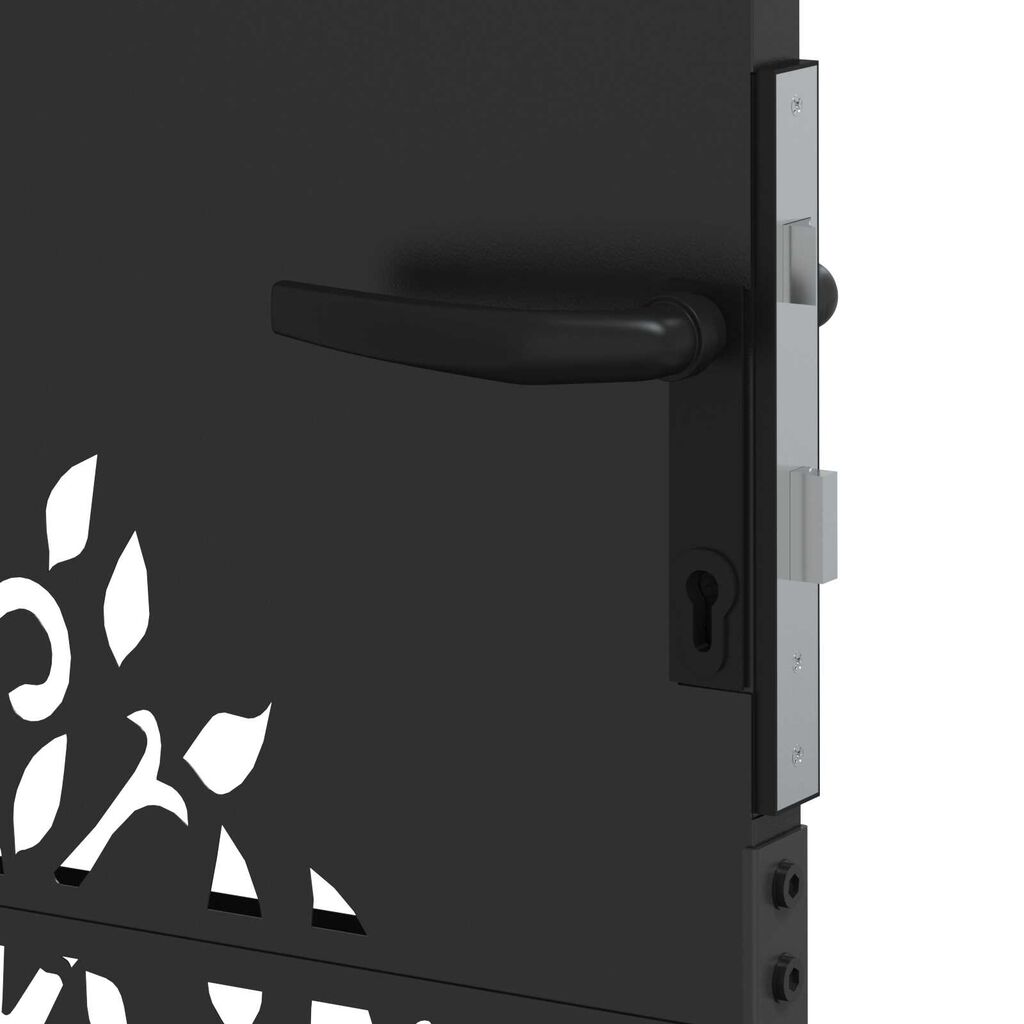 vidaXL Πύλη Κήπου Άλλο Μαύρο 105 x 125 cm Ατσάλι με Επικάλυψη Πούδρας