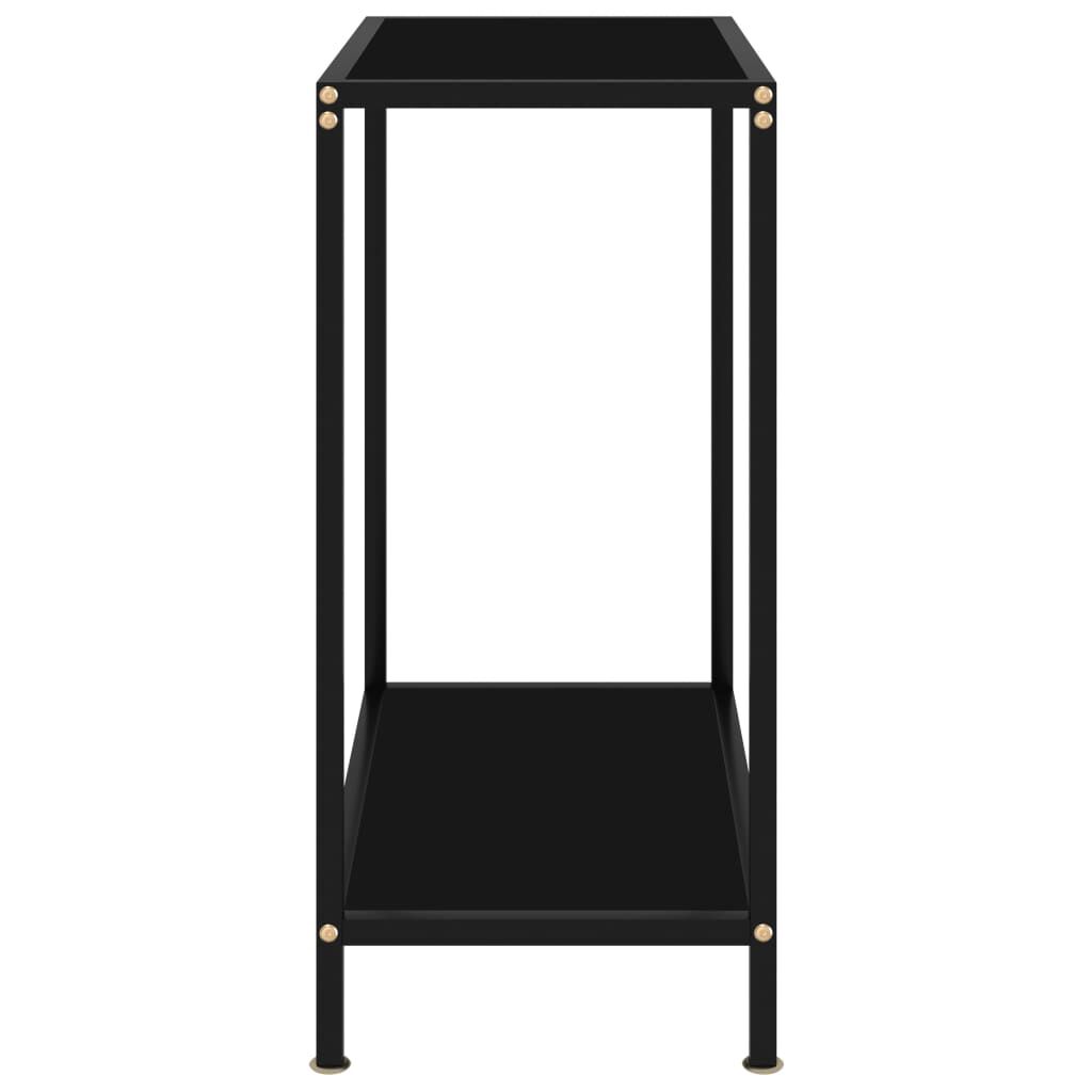 vidaXL Τραπέζι Κονσόλα Μαύρο 60 x 35 x 75 εκ. από Ψημένο Γυαλί