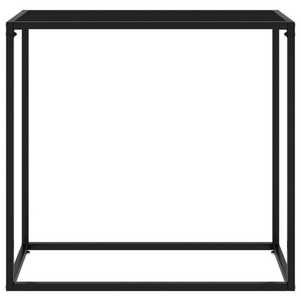 vidaXL Τραπέζι Κονσόλα Μαύρο 80 x 35 x 75 εκ. από Ψημένο Γυαλί