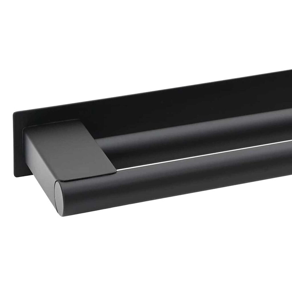 vidaXL Ράφι Πετσέτας Μαύρο 40 x 9 x 4 εκ Ανοξείδωτο ατσάλι