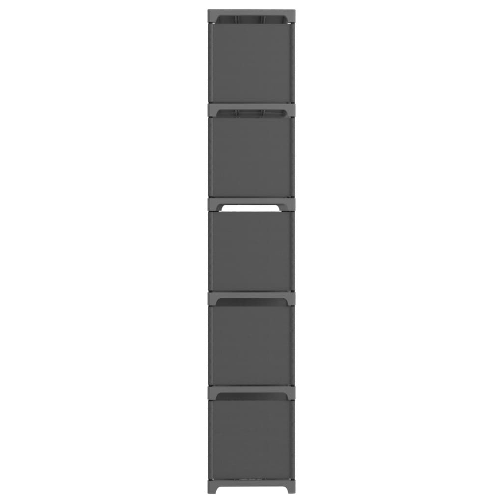vidaXL Ραφιέρα με 15 Κύβους & Κουτιά Γκρι 103x30x175,5 εκ. Υφασμάτινη