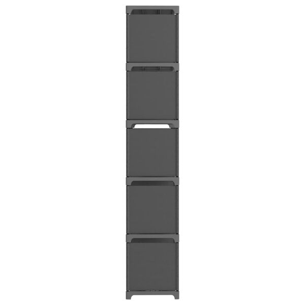 vidaXL Ραφιέρα με 15 Κύβους & Κουτιά Γκρι 103x30x175,5 εκ. Υφασμάτινη
