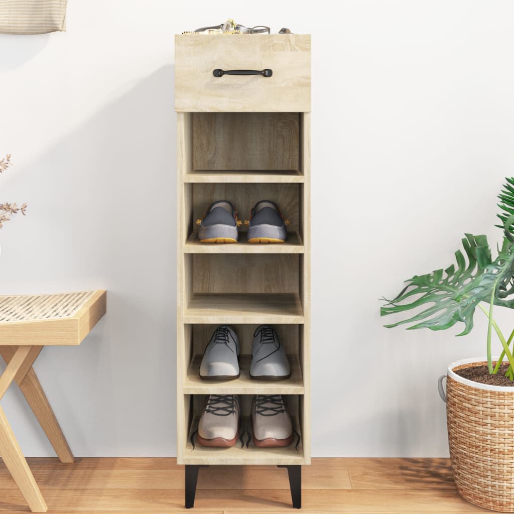 vidaXL Παπουτσοθήκη Sonoma Δρυς 30x35x105 εκ. από Επεξεργασμένο Ξύλο