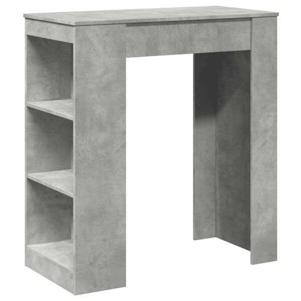 vidaXL Τραπέζι Μπαρ με Ράφια Γκρι Σκυρ. 95x47x103,5 εκ Επεξεργ. Ξύλο