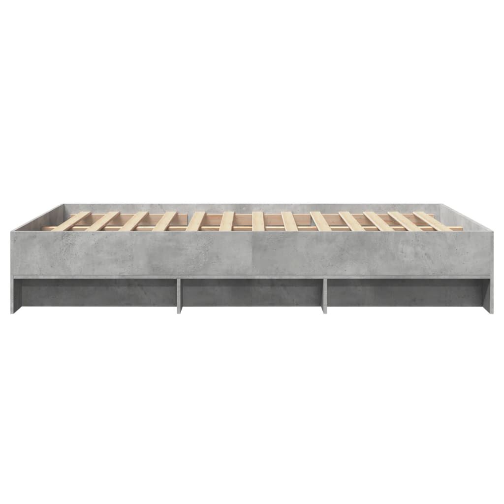 vidaXL Πλαίσιο Κρεβατιού Γκρι Σκυροδέματος 140x200 εκ. Επεξεργ. Ξύλο