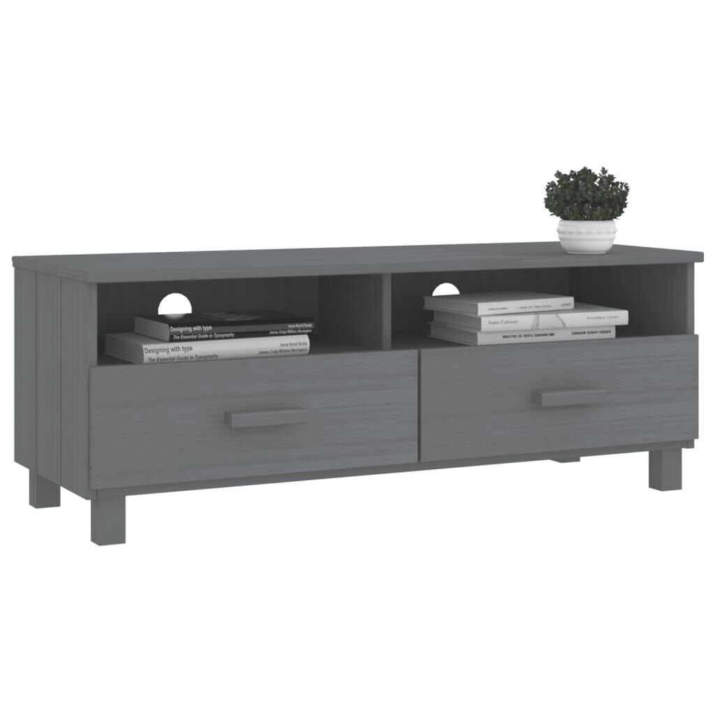 vidaXL Έπιπλο Τηλεόρασης HAMAR Σκ. Γκρι 106x40x40εκ. Μασίφ Ξύλο Πεύκου