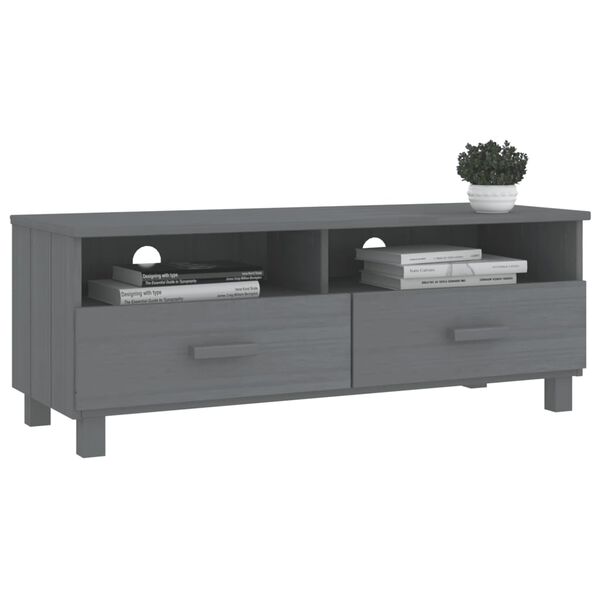 vidaXL Έπιπλο Τηλεόρασης HAMAR Σκ. Γκρι 106x40x40εκ. Μασίφ Ξύλο Πεύκου