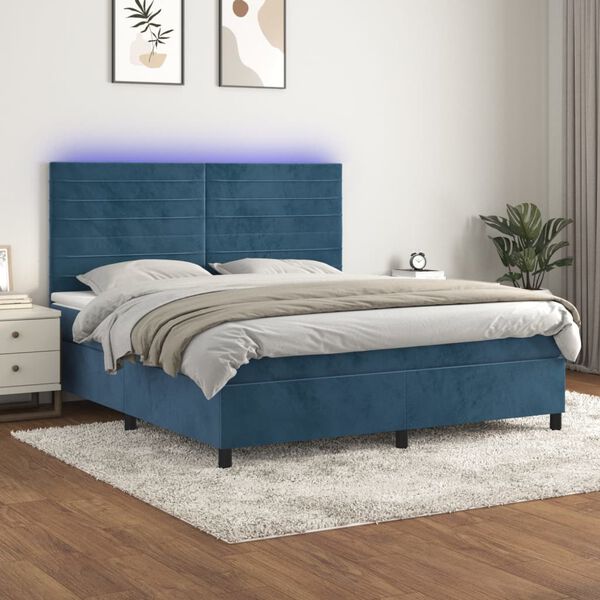 vidaXL &Kappa;&rho;&epsilon;&beta;ά&tau;&iota; Boxspring &mu;&epsilon; &Sigma;&tau;&rho;ώ&mu;&alpha; & LED &Sigma;&kappa;. &Mu;&pi;&lambda;&epsilon; 180x200&epsilon;&kappa;. &Beta;&epsilon;&lambda;&omicron;ύ&delta;&iota;&nu;&omicron;
