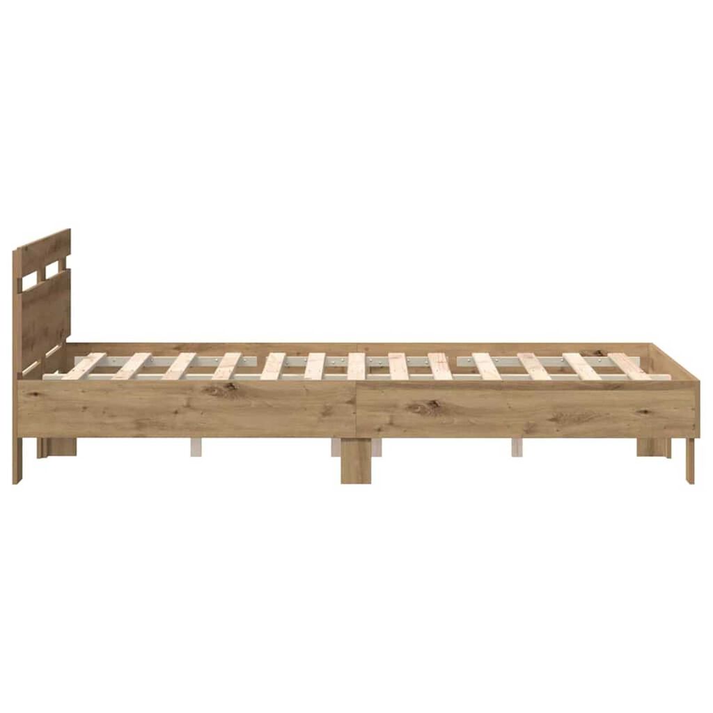 vidaXL Σκελετός Κρεβατιού artisan δρυς 135 x 190 cm Επεξεργασμένο ξύλο