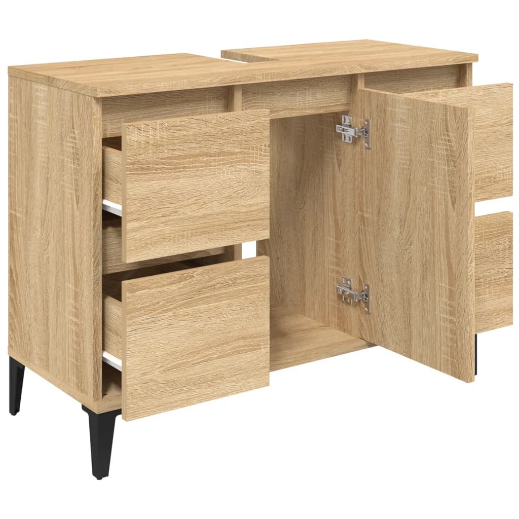 vidaXL Ντουλάπι Νιπτήρα Sonoma Δρυς 80x33x60 εκ. Επεξεργασμένο Ξύλο
