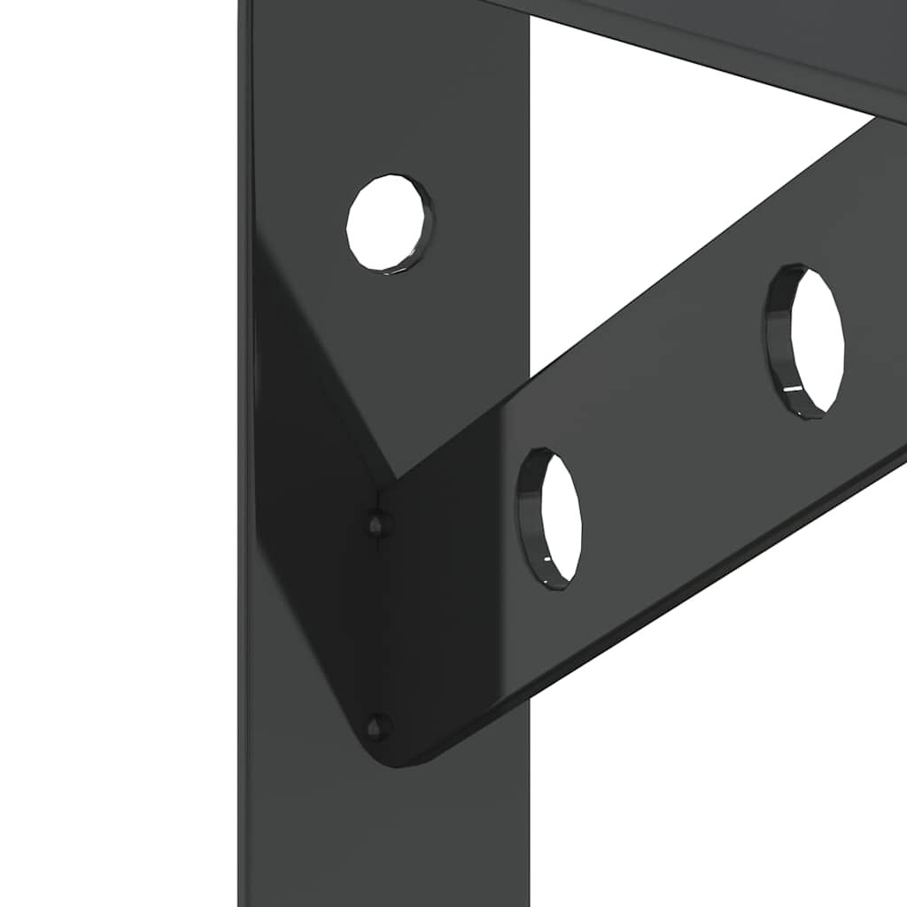 vidaXL Στηρίγματα Ραφιών 4 Τεμ. Ασημί 15x2,5x11,5 Ανοξείδωτο Μαύρο