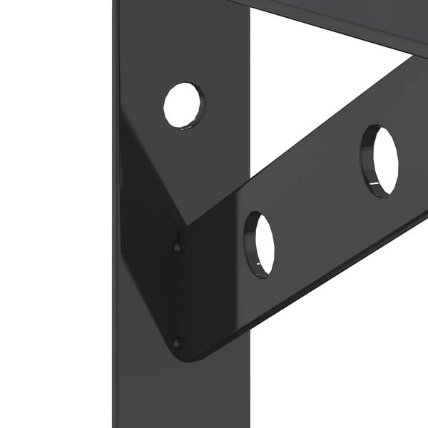 vidaXL Στηρίγματα Ραφιών 4 Τεμ. Ασημί 15x2,5x11,5 Ανοξείδωτο Μαύρο