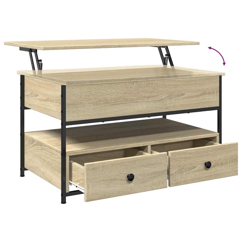 vidaXL Τραπεζάκι Σαλονιού Sonoma Δρυς 85x50x50 εκ. Επ. Ξύλο & Μέταλλο