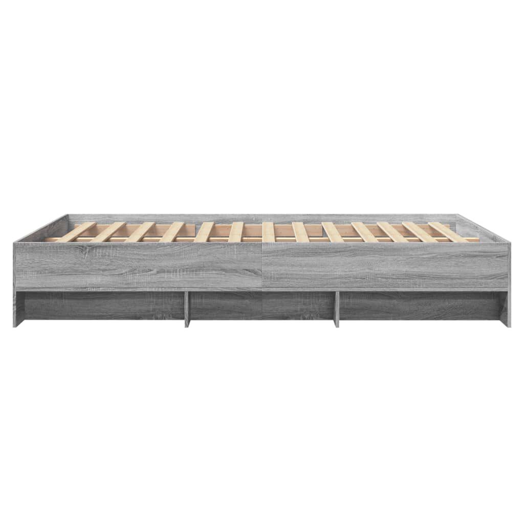 vidaXL Πλαίσιο Κρεβατιού Γκρι Sonoma 135x190 εκ. Επεξεργασμένο Ξύλο