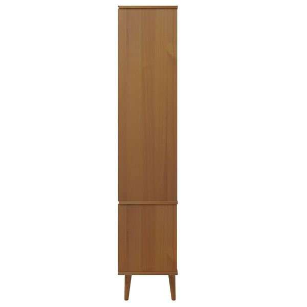 vidaXL Βιτρίνα MOLDE Καφέ 90 x 35 x 175 εκ. από Μασίφ Ξύλο Πεύκου