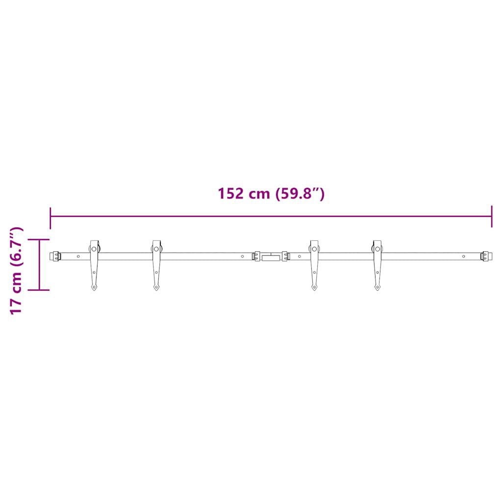 vidaXL Κιτ συρόμενης ντουλάπας 152 cm Ανθρακούχο ατσάλι