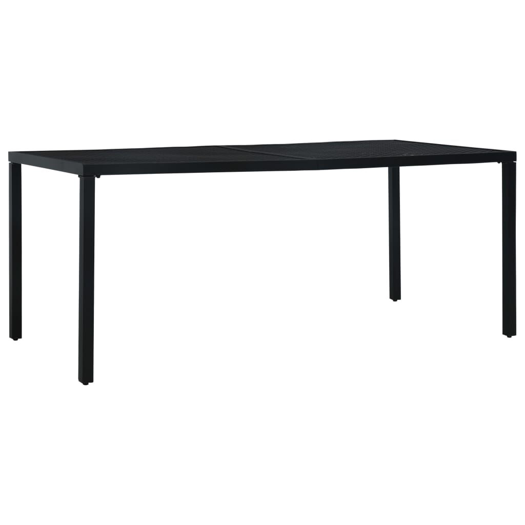 vidaXL Τραπέζι Κήπου Μαύρο 180 x 83 x 72 εκ. Ατσάλινο