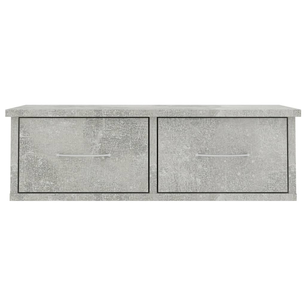 vidaXL Ράφι Τοίχου με Συρτάρια Γκρι Σκυροδ. 60x26x18,5 εκ. Επεξ. Ξύλο