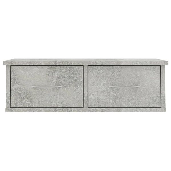 vidaXL Ράφι Τοίχου με Συρτάρια Γκρι Σκυροδ. 60x26x18,5 εκ. Επεξ. Ξύλο