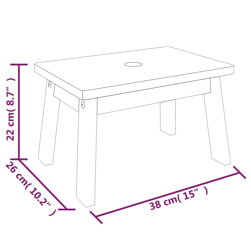 vidaXL Σκαμπό 38 x 26 x 22 εκ. από Μασίφ Ξύλο Ακακίας